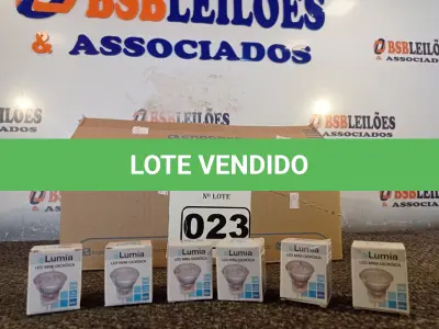 LOTE 023 - 01 LOTE COM APROXIMADAMENTE 80 LÂMPADAS DICROICA 1W 220V. (NO ESTADO) ATENÇÃO! FAZER A VISITAÇÃO ANTES DE ARREMATAR, NÃO SABEMOS SE FUNCIONA. LEILÃO NÃO TEM GARANTIA E NEM DEVOLUÇÃO, SUJEITO A POSSÍVEIS AVARIAS VISÍVEIS/OCULTAS E/OU AUSÊNCIA DE COMPONENTES.