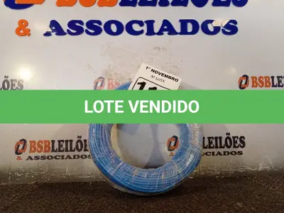 LOTE 110 - 01 ROLO DE CABO FLEXÍVEL 100M 1X4MM NA COR AZUL(NOVO). (NO ESTADO) ATENÇÃO! FAZER A VISITAÇÃO ANTES DE ARREMATAR, NÃO SABEMOS SE FUNCIONA. LEILÃO NÃO TEM GARANTIA E NEM DEVOLUÇÃO, SUJEITO A POSSÍVEIS AVARIAS VISÍVEIS/OCULTAS E/OU AUSÊNCIA DE COMPONENTES.