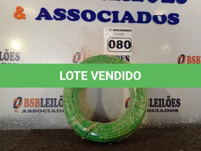 LOTE 080 - 01 ROLO DE CABO FLEXÍVEL 100M 1X4MM NA COR VERMELHA(NOVO). (NO ESTADO) ATENÇÃO! FAZER A VISITAÇÃO ANTES DE ARREMATAR, NÃO SABEMOS SE FUNCIONA. LEILÃO NÃO TEM GARANTIA E NEM DEVOLUÇÃO, SUJEITO A POSSÍVEIS AVARIAS VISÍVEIS/OCULTAS E/OU AUSÊNCIA DE COMPONENTES.