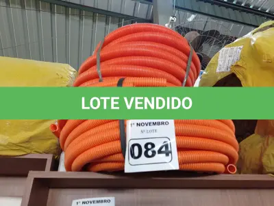LOTE 084 - 02 ROLOS DE MANGUEIRA CORRUGADA. (NO ESTADO) ATENÇÃO! FAZER A VISITAÇÃO ANTES DE ARREMATAR, NÃO SABEMOS SE FUNCIONA. LEILÃO NÃO TEM GARANTIA E NEM DEVOLUÇÃO, SUJEITO A POSSÍVEIS AVARIAS VISÍVEIS/OCULTAS E/OU AUSÊNCIA DE COMPONENTES.