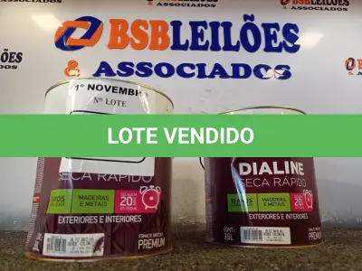 LOTE 087 - 02 GALÕES DE ESMALTE SINTÉTICO IQUINE DIALINE 3,6L NAS CORES ALTO BRILHO VERDE COLONIAL. (NO ESTADO) ATENÇÃO! FAZER A VISITAÇÃO ANTES DE ARREMATAR, NÃO SABEMOS SE FUNCIONA. LEILÃO NÃO TEM GARANTIA E NEM DEVOLUÇÃO, SUJEITO A POSSÍVEIS AVARIAS VISÍVEIS/OCULTAS E/OU AUSÊNCIA DE COMPONENTES.