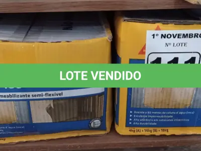 LOTE 111 - 02 CAIXAS DE SIKA TOP-100, REVESTIMENTO IMPERMEABILIZANTE SEMI-FLEXIVEL 18KG. (NO ESTADO) ATENÇÃO! FAZER A VISITAÇÃO ANTES DE ARREMATAR, NÃO SABEMOS SE FUNCIONA. LEILÃO NÃO TEM GARANTIA E NEM DEVOLUÇÃO, SUJEITO A POSSÍVEIS AVARIAS VISÍVEIS/OCULTAS E/OU AUSÊNCIA DE COMPONENTES.