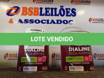 LOTE 113 - 02 GALÕES DE ESMALTE SINTÉTICO IQUINE DIALINE 3,6L NAS CORES ALTO BRILHO VERDE COLONIAL. (NO ESTADO) ATENÇÃO! FAZER A VISITAÇÃO ANTES DE ARREMATAR, NÃO SABEMOS SE FUNCIONA. LEILÃO NÃO TEM GARANTIA E NEM DEVOLUÇÃO, SUJEITO A POSSÍVEIS AVARIAS VISÍVEIS/OCULTAS E/OU AUSÊNCIA DE COMPONENTES.