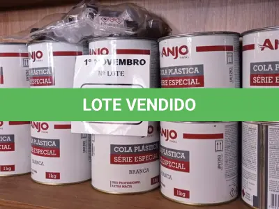 LOTE 095 - 12 LATAS DE COLA PLÁSTICA ANJO 1KG. (NO ESTADO) ATENÇÃO! FAZER A VISITAÇÃO ANTES DE ARREMATAR, NÃO SABEMOS SE FUNCIONA. LEILÃO NÃO TEM GARANTIA E NEM DEVOLUÇÃO, SUJEITO A POSSÍVEIS AVARIAS VISÍVEIS/OCULTAS E/OU AUSÊNCIA DE COMPONENTES.