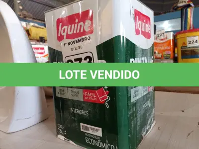 LOTE 273 - 01 LATA DE TINTA IQUINE PINTALAR INTERIORES 18L FOSCO AVELUDADO BRANCO NEVE. (NO ESTADO) ATENÇÃO! FAZER A VISITAÇÃO ANTES DE ARREMATAR, NÃO SABEMOS SE FUNCIONA. LEILÃO NÃO TEM GARANTIA E NEM DEVOLUÇÃO, SUJEITO A POSSÍVEIS AVARIAS VISÍVEIS/OCULTAS E/OU AUSÊNCIA DE COMPONENTES.