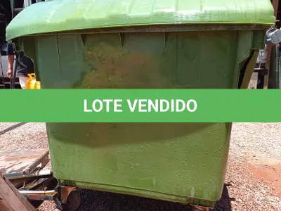 LOTE 285 - 01 CONTAINER HDPE EM-840 1200L. (NO ESTADO) ATENÇÃO! FAZER A VISITAÇÃO ANTES DE ARREMATAR, NÃO SABEMOS SE FUNCIONA. LEILÃO NÃO TEM GARANTIA E NEM DEVOLUÇÃO, SUJEITO A POSSÍVEIS AVARIAS VISÍVEIS/OCULTAS E/OU AUSÊNCIA DE COMPONENTES.