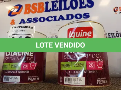 LOTE 113 - 02 GALÕES DE ESMALTE SINTÉTICO IQUINE DIALINE 3,6L NAS CORES ALTO BRILHO VERDE COLONIAL. (NO ESTADO) ATENÇÃO! FAZER A VISITAÇÃO ANTES DE ARREMATAR, NÃO SABEMOS SE FUNCIONA. LEILÃO NÃO TEM GARANTIA E NEM DEVOLUÇÃO, SUJEITO A POSSÍVEIS AVARIAS VISÍVEIS/OCULTAS E/OU AUSÊNCIA DE COMPONENTES.