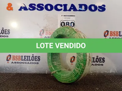 LOTE 080 - 01 ROLO DE CABO FLEXÍVEL 100M 1X4MM NA COR VERMELHA(NOVO). (NO ESTADO) ATENÇÃO! FAZER A VISITAÇÃO ANTES DE ARREMATAR, NÃO SABEMOS SE FUNCIONA. LEILÃO NÃO TEM GARANTIA E NEM DEVOLUÇÃO, SUJEITO A POSSÍVEIS AVARIAS VISÍVEIS/OCULTAS E/OU AUSÊNCIA DE COMPONENTES.