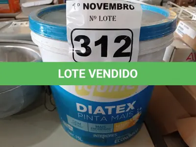 LOTE 312 - 01 BALDE DE TINTA IQUINE 15L SEM A IDENTIFICAÇÃO DA COR. (NO ESTADO) ATENÇÃO! FAZER A VISITAÇÃO ANTES DE ARREMATAR, NÃO SABEMOS SE FUNCIONA. LEILÃO NÃO TEM GARANTIA E NEM DEVOLUÇÃO, SUJEITO A POSSÍVEIS AVARIAS VISÍVEIS/OCULTAS E/OU AUSÊNCIA DE COMPONENTES.