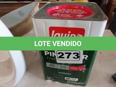 LOTE 273 - 01 LATA DE TINTA IQUINE PINTALAR INTERIORES 18L FOSCO AVELUDADO BRANCO NEVE. (NO ESTADO) ATENÇÃO! FAZER A VISITAÇÃO ANTES DE ARREMATAR, NÃO SABEMOS SE FUNCIONA. LEILÃO NÃO TEM GARANTIA E NEM DEVOLUÇÃO, SUJEITO A POSSÍVEIS AVARIAS VISÍVEIS/OCULTAS E/OU AUSÊNCIA DE COMPONENTES.