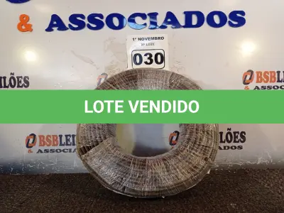 LOTE 030 - 01 ROLO DE CABO FLEXÍVEL 100M 1X10MM NA COR PRETA(NOVO). (NO ESTADO) ATENÇÃO! FAZER A VISITAÇÃO ANTES DE ARREMATAR, NÃO SABEMOS SE FUNCIONA. LEILÃO NÃO TEM GARANTIA E NEM DEVOLUÇÃO, SUJEITO A POSSÍVEIS AVARIAS VISÍVEIS/OCULTAS E/OU AUSÊNCIA DE COMPONENTES.