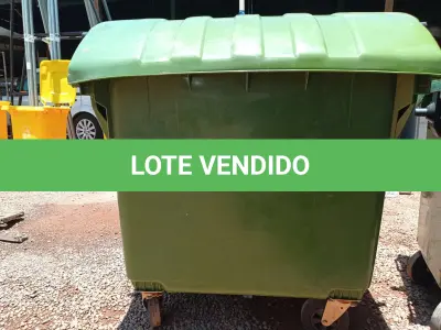 LOTE 295 - 01 CONTAINER HDPE EM-840 1200L. (NO ESTADO) ATENÇÃO! FAZER A VISITAÇÃO ANTES DE ARREMATAR, NÃO SABEMOS SE FUNCIONA. LEILÃO NÃO TEM GARANTIA E NEM DEVOLUÇÃO, SUJEITO A POSSÍVEIS AVARIAS VISÍVEIS/OCULTAS E/OU AUSÊNCIA DE COMPONENTES.
