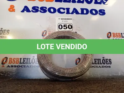 LOTE 050 - 01 ROLO DE CABO FLEXÍVEL 100M 1X4MM NA COR CINZA(NOVO). (NO ESTADO) ATENÇÃO! FAZER A VISITAÇÃO ANTES DE ARREMATAR, NÃO SABEMOS SE FUNCIONA. LEILÃO NÃO TEM GARANTIA E NEM DEVOLUÇÃO, SUJEITO A POSSÍVEIS AVARIAS VISÍVEIS/OCULTAS E/OU AUSÊNCIA DE COMPONENTES.