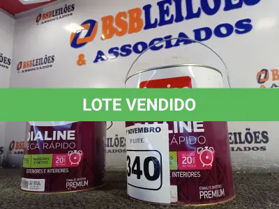 LOTE 340 - 02 GALÕES DE ESMALTE SINTÉTICO IQUINE DIALINE 3,6L NAS CORES ALTO BRILHO VERDE COLONIAL. (NO ESTADO) ATENÇÃO! FAZER A VISITAÇÃO ANTES DE ARREMATAR, NÃO SABEMOS SE FUNCIONA. LEILÃO NÃO TEM GARANTIA E NEM DEVOLUÇÃO, SUJEITO A POSSÍVEIS AVARIAS VISÍVEIS/OCULTAS E/OU AUSÊNCIA DE COMPONENTES.