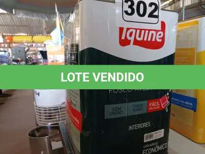 LOTE 302 - 01 LATA DE TINTA IQUINE PINTALAR 18L FOSCO AVELUDADO BRANCO NEVE. (NO ESTADO) ATENÇÃO! FAZER A VISITAÇÃO ANTES DE ARREMATAR, NÃO SABEMOS SE FUNCIONA. LEILÃO NÃO TEM GARANTIA E NEM DEVOLUÇÃO, SUJEITO A POSSÍVEIS AVARIAS VISÍVEIS/OCULTAS E/OU AUSÊNCIA DE COMPONENTES.