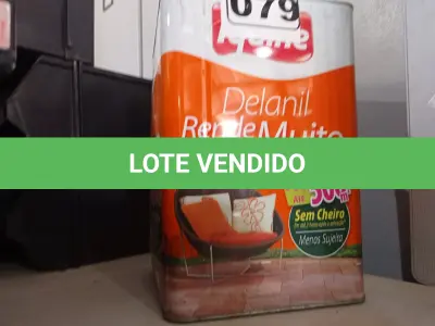 LOTE 079 - 01 LATA DE TINTA IQUINE INTERIORES/EXTERIORES DELANIL RENDE MUITO FOSCO BASE “M”. (NO ESTADO) ATENÇÃO! FAZER A VISITAÇÃO ANTES DE ARREMATAR, NÃO SABEMOS SE FUNCIONA. LEILÃO NÃO TEM GARANTIA E NEM DEVOLUÇÃO, SUJEITO A POSSÍVEIS AVARIAS VISÍVEIS/OCULTAS E/OU AUSÊNCIA DE COMPONENTES.