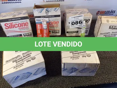 LOTE 086 - 01 LOTE COM VÁRIAS BISNAGAS DE SILICONE ACÉTICO. (NO ESTADO) ATENÇÃO! FAZER A VISITAÇÃO ANTES DE ARREMATAR, NÃO SABEMOS SE FUNCIONA. LEILÃO NÃO TEM GARANTIA E NEM DEVOLUÇÃO, SUJEITO A POSSÍVEIS AVARIAS VISÍVEIS/OCULTAS E/OU AUSÊNCIA DE COMPONENTES.