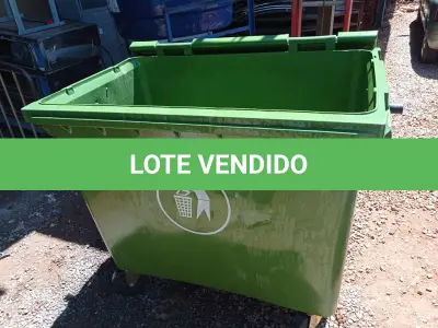 LOTE 280 - 01 CONTAINER HDPE EM-840 660L. (NO ESTADO) ATENÇÃO! FAZER A VISITAÇÃO ANTES DE ARREMATAR, NÃO SABEMOS SE FUNCIONA. LEILÃO NÃO TEM GARANTIA E NEM DEVOLUÇÃO, SUJEITO A POSSÍVEIS AVARIAS VISÍVEIS/OCULTAS E/OU AUSÊNCIA DE COMPONENTES.