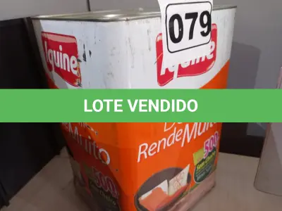 LOTE 079 - 01 LATA DE TINTA IQUINE INTERIORES/EXTERIORES DELANIL RENDE MUITO FOSCO BASE “M”. (NO ESTADO) ATENÇÃO! FAZER A VISITAÇÃO ANTES DE ARREMATAR, NÃO SABEMOS SE FUNCIONA. LEILÃO NÃO TEM GARANTIA E NEM DEVOLUÇÃO, SUJEITO A POSSÍVEIS AVARIAS VISÍVEIS/OCULTAS E/OU AUSÊNCIA DE COMPONENTES.