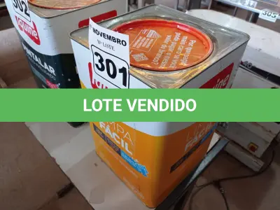 LOTE 301 - 01 LATA DE TINTA IQUINE INTERIORES/EXTERIORES DELANIL RENDE MUITO FOSCO BASE. (NO ESTADO) ATENÇÃO! FAZER A VISITAÇÃO ANTES DE ARREMATAR, NÃO SABEMOS SE FUNCIONA. LEILÃO NÃO TEM GARANTIA E NEM DEVOLUÇÃO, SUJEITO A POSSÍVEIS AVARIAS VISÍVEIS/OCULTAS E/OU AUSÊNCIA DE COMPONENTES.
