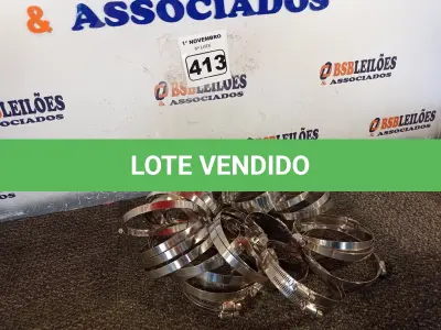LOTE 413 - 40 ABRAÇADEIRAS EM AÇO INOX. (NO ESTADO) ATENÇÃO! FAZER A VISITAÇÃO ANTES DE ARREMATAR, NÃO SABEMOS SE FUNCIONA. LEILÃO NÃO TEM GARANTIA E NEM DEVOLUÇÃO, SUJEITO A POSSÍVEIS AVARIAS VISÍVEIS/OCULTAS E/OU AUSÊNCIA DE COMPONENTES.