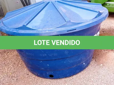 LOTE 632 - 01 CAIXA D’AGUA 1000L. (NO ESTADO) ATENÇÃO! FAZER A VISITAÇÃO ANTES DE ARREMATAR, NÃO SABEMOS SE FUNCIONA. LEILÃO NÃO TEM GARANTIA E NEM DEVOLUÇÃO, SUJEITO A POSSÍVEIS AVARIAS VISÍVEIS/OCULTAS E/OU AUSÊNCIA DE COMPONENTES.