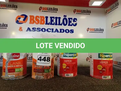 LOTE 448 - 04 GALÕES DE ESMALTE SINTÉTICO SENDO 02 NA COR AMARELO 3L, 01 CINZA ESCURO 3,6L E 01 CINZA MÉDIO 3,6L. (NO ESTADO) ATENÇÃO! FAZER A VISITAÇÃO ANTES DE ARREMATAR, NÃO SABEMOS SE FUNCIONA. LEILÃO NÃO TEM GARANTIA E NEM DEVOLUÇÃO, SUJEITO A POSSÍVEIS AVARIAS VISÍVEIS/OCULTAS E/OU AUSÊNCIA DE COMPONENTES.