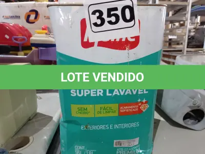 LOTE 350 - 01 LATA DE TINTA IQUINE SEDA SUPER LAVÁVEL 18L ACRÍLICO ACETINADO BRANCO GELO. (NO ESTADO) ATENÇÃO! FAZER A VISITAÇÃO ANTES DE ARREMATAR, NÃO SABEMOS SE FUNCIONA. LEILÃO NÃO TEM GARANTIA E NEM DEVOLUÇÃO, SUJEITO A POSSÍVEIS AVARIAS VISÍVEIS/OCULTAS E/OU AUSÊNCIA DE COMPONENTES.
