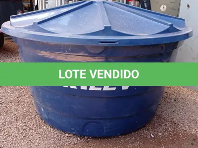 LOTE 632 - 01 CAIXA D’AGUA 1000L. (NO ESTADO) ATENÇÃO! FAZER A VISITAÇÃO ANTES DE ARREMATAR, NÃO SABEMOS SE FUNCIONA. LEILÃO NÃO TEM GARANTIA E NEM DEVOLUÇÃO, SUJEITO A POSSÍVEIS AVARIAS VISÍVEIS/OCULTAS E/OU AUSÊNCIA DE COMPONENTES.