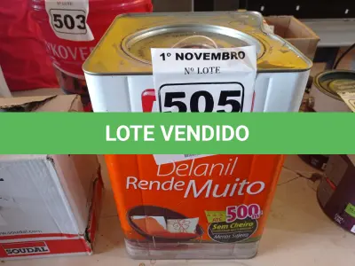LOTE 505 - 01 LATA DE TINTA IQUINE INTERIORES/EXTERIORES DELANIL RENDE MUITO FOSCO BASE “C”. (NO ESTADO) ATENÇÃO! FAZER A VISITAÇÃO ANTES DE ARREMATAR, NÃO SABEMOS SE FUNCIONA. LEILÃO NÃO TEM GARANTIA E NEM DEVOLUÇÃO, SUJEITO A POSSÍVEIS AVARIAS VISÍVEIS/OCULTAS E/OU AUSÊNCIA DE COMPONENTES.