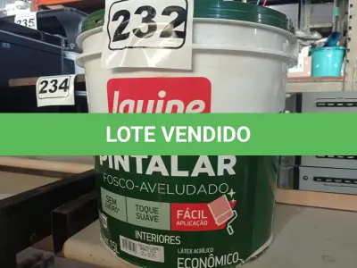 LOTE 232 - 01 BALDE DE TINTA IQUINE PINTALAR FOSCO AVELUDADO BRANCO GELO 15L. (NO ESTADO) ATENÇÃO! FAZER A VISITAÇÃO ANTES DE ARREMATAR, NÃO SABEMOS SE FUNCIONA. LEILÃO NÃO TEM GARANTIA E NEM DEVOLUÇÃO, SUJEITO A POSSÍVEIS AVARIAS VISÍVEIS/OCULTAS E/OU AUSÊNCIA DE COMPONENTES.
