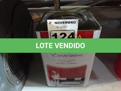 LOTE 124 - 01 LATA DE TINTA STAR VINIL 18L FOSCA ECONÔMICA LONDRES. (NO ESTADO) ATENÇÃO! FAZER A VISITAÇÃO ANTES DE ARREMATAR, NÃO SABEMOS SE FUNCIONA. LEILÃO NÃO TEM GARANTIA E NEM DEVOLUÇÃO, SUJEITO A POSSÍVEIS AVARIAS VISÍVEIS/OCULTAS E/OU AUSÊNCIA DE COMPONENTES.