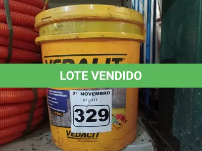 LOTE 329 - 01 BALDE DE VEDALIT, ADITIVO PLASTIFICANTE CONCENTRADO PARA ARGAMASSA DE ASSENTAMENTO E REBOCO CONVENCIONAL. (NO ESTADO) ATENÇÃO! FAZER A VISITAÇÃO ANTES DE ARREMATAR, NÃO SABEMOS SE FUNCIONA. LEILÃO NÃO TEM GARANTIA E NEM DEVOLUÇÃO, SUJEITO A POSSÍVEIS AVARIAS VISÍVEIS/OCULTAS E/OU AUSÊNCIA DE COMPONENTES.