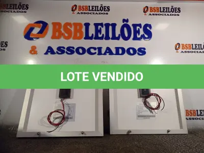LOTE 237 - 02 PAINÉIS FOTOVOLTAICOS 18V 10W. (NO ESTADO) ATENÇÃO! FAZER A VISITAÇÃO ANTES DE ARREMATAR, NÃO SABEMOS SE FUNCIONA. LEILÃO NÃO TEM GARANTIA E NEM DEVOLUÇÃO, SUJEITO A POSSÍVEIS AVARIAS VISÍVEIS/OCULTAS E/OU AUSÊNCIA DE COMPONENTES.