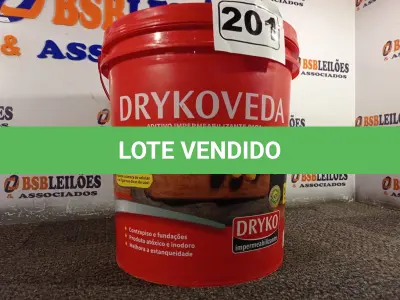 LOTE 201 - 01 BALDE DE DRYKOVEDA, ADITIVO IMPERMEABILIZANTE PARA ARGAMASSA E CONCRETO. (NO ESTADO) ATENÇÃO! FAZER A VISITAÇÃO ANTES DE ARREMATAR, NÃO SABEMOS SE FUNCIONA. LEILÃO NÃO TEM GARANTIA E NEM DEVOLUÇÃO, SUJEITO A POSSÍVEIS AVARIAS VISÍVEIS/OCULTAS E/OU AUSÊNCIA DE COMPONENTES.