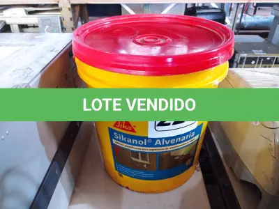 LOTE 227 - 01 BALDE DE SIKANOL ALVENARIA, ADITIVO PLASTIFICANTE PARA ARGAMASSA DE ASSENTAMENTO E REBOCO. (NO ESTADO) ATENÇÃO! FAZER A VISITAÇÃO ANTES DE ARREMATAR, NÃO SABEMOS SE FUNCIONA. LEILÃO NÃO TEM GARANTIA E NEM DEVOLUÇÃO, SUJEITO A POSSÍVEIS AVARIAS VISÍVEIS/OCULTAS E/OU AUSÊNCIA DE COMPONENTES.