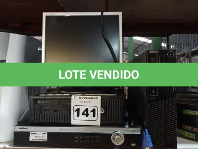 LOTE 141 - 02 CPU’S, 01 DVR E 03 MONITORES MARCAS E MODELOS DIVERSOS. (NO ESTADO) ATENÇÃO! FAZER A VISITAÇÃO ANTES DE ARREMATAR, NÃO SABEMOS SE FUNCIONA. LEILÃO NÃO TEM GARANTIA E NEM DEVOLUÇÃO, SUJEITO A POSSÍVEIS AVARIAS VISÍVEIS/OCULTAS E/OU AUSÊNCIA DE COMPONENTES.
