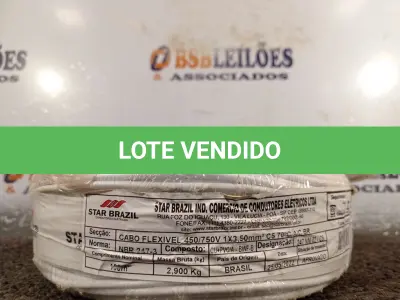 LOTE 330 - 01 ROLO DE CABO FLEXÍVEL 100M 1X2,5MM NA COR BRANCA(NOVO). (NO ESTADO) ATENÇÃO! FAZER A VISITAÇÃO ANTES DE ARREMATAR, NÃO SABEMOS SE FUNCIONA. LEILÃO NÃO TEM GARANTIA E NEM DEVOLUÇÃO, SUJEITO A POSSÍVEIS AVARIAS VISÍVEIS/OCULTAS E/OU AUSÊNCIA DE COMPONENTES.