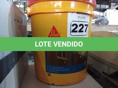 LOTE 227 - 01 BALDE DE SIKANOL ALVENARIA, ADITIVO PLASTIFICANTE PARA ARGAMASSA DE ASSENTAMENTO E REBOCO. (NO ESTADO) ATENÇÃO! FAZER A VISITAÇÃO ANTES DE ARREMATAR, NÃO SABEMOS SE FUNCIONA. LEILÃO NÃO TEM GARANTIA E NEM DEVOLUÇÃO, SUJEITO A POSSÍVEIS AVARIAS VISÍVEIS/OCULTAS E/OU AUSÊNCIA DE COMPONENTES.