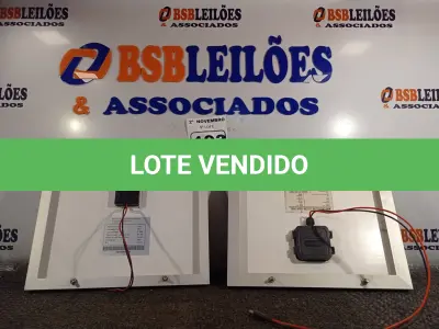 LOTE 193 - 02 PAINÉIS FOTOVOLTAICOS 18V 10W. (NO ESTADO) ATENÇÃO! FAZER A VISITAÇÃO ANTES DE ARREMATAR, NÃO SABEMOS SE FUNCIONA. LEILÃO NÃO TEM GARANTIA E NEM DEVOLUÇÃO, SUJEITO A POSSÍVEIS AVARIAS VISÍVEIS/OCULTAS E/OU AUSÊNCIA DE COMPONENTES.