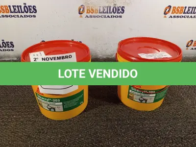 LOTE 177 - 02 BALDES DE SELANTE ACRÍLICO FLEXÍVEL SIKACRYL-203 5KG. (NO ESTADO) ATENÇÃO! FAZER A VISITAÇÃO ANTES DE ARREMATAR, NÃO SABEMOS SE FUNCIONA. LEILÃO NÃO TEM GARANTIA E NEM DEVOLUÇÃO, SUJEITO A POSSÍVEIS AVARIAS VISÍVEIS/OCULTAS E/OU AUSÊNCIA DE COMPONENTES.