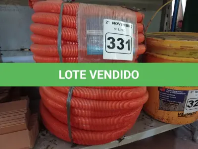 LOTE 331 - 02 ROLOS DE MANGUEIRA CORRUGADA. (NO ESTADO) ATENÇÃO! FAZER A VISITAÇÃO ANTES DE ARREMATAR, NÃO SABEMOS SE FUNCIONA. LEILÃO NÃO TEM GARANTIA E NEM DEVOLUÇÃO, SUJEITO A POSSÍVEIS AVARIAS VISÍVEIS/OCULTAS E/OU AUSÊNCIA DE COMPONENTES.