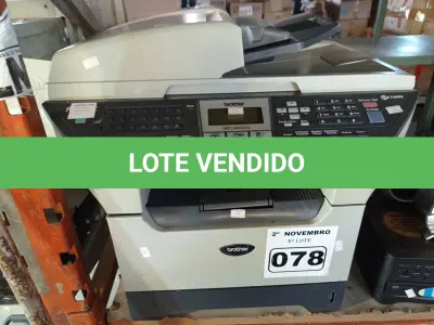 LOTE 078 - 01 IMPRESSORA MULTIFUNCIONAL MARCA BROTHER MODELO MFC-8860DN. (NO ESTADO) ATENÇÃO! FAZER A VISITAÇÃO ANTES DE ARREMATAR, NÃO SABEMOS SE FUNCIONA. LEILÃO NÃO TEM GARANTIA E NEM DEVOLUÇÃO, SUJEITO A POSSÍVEIS AVARIAS VISÍVEIS/OCULTAS E/OU AUSÊNCIA DE COMPONENTES.