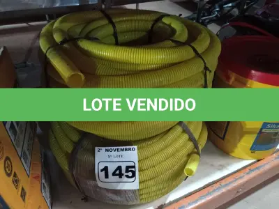 LOTE 145 - 02 ROLOS DE MANGUEIRA CORRUGADA. (NO ESTADO) ATENÇÃO! FAZER A VISITAÇÃO ANTES DE ARREMATAR, NÃO SABEMOS SE FUNCIONA. LEILÃO NÃO TEM GARANTIA E NEM DEVOLUÇÃO, SUJEITO A POSSÍVEIS AVARIAS VISÍVEIS/OCULTAS E/OU AUSÊNCIA DE COMPONENTES.