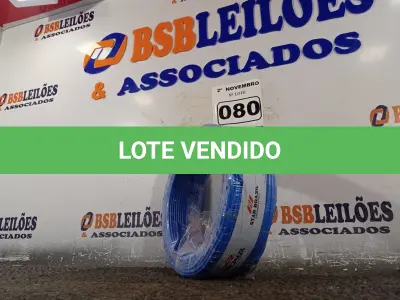 LOTE 080 - 01 ROLO DE CABO FLEXÍVEL 100M 1X2,5MM NA COR AZUL(NOVO). (NO ESTADO) ATENÇÃO! FAZER A VISITAÇÃO ANTES DE ARREMATAR, NÃO SABEMOS SE FUNCIONA. LEILÃO NÃO TEM GARANTIA E NEM DEVOLUÇÃO, SUJEITO A POSSÍVEIS AVARIAS VISÍVEIS/OCULTAS E/OU AUSÊNCIA DE COMPONENTES.