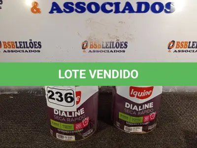 LOTE 236 - 02 GALÕES DE ESMALTE SINTÉTICO IQUINE MADEIRA E METAIS ALTO BRILHO VERDE COLONIAL 3,6L. (NO ESTADO) ATENÇÃO! FAZER A VISITAÇÃO ANTES DE ARREMATAR, NÃO SABEMOS SE FUNCIONA. LEILÃO NÃO TEM GARANTIA E NEM DEVOLUÇÃO, SUJEITO A POSSÍVEIS AVARIAS VISÍVEIS/OCULTAS E/OU AUSÊNCIA DE COMPONENTES.