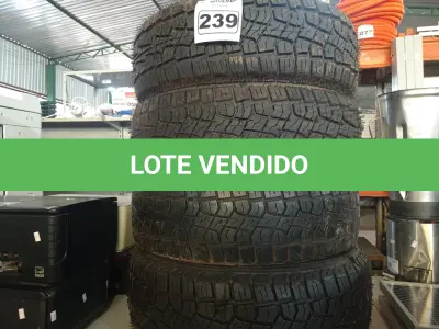 LOTE 239 - 04 PNEUS REMOLD 205/60/16. (NO ESTADO) ATENÇÃO! FAZER A VISITAÇÃO ANTES DE ARREMATAR, NÃO SABEMOS SE FUNCIONA. LEILÃO NÃO TEM GARANTIA E NEM DEVOLUÇÃO, SUJEITO A POSSÍVEIS AVARIAS VISÍVEIS/OCULTAS E/OU AUSÊNCIA DE COMPONENTES.