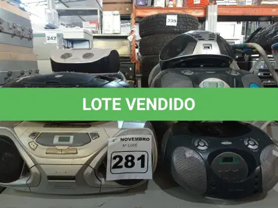 LOTE 281 - 13 APARELHOS DE SOM MARCAS E MODELOS DIVERSOS. (NO ESTADO) ATENÇÃO! FAZER A VISITAÇÃO ANTES DE ARREMATAR, NÃO SABEMOS SE FUNCIONA. LEILÃO NÃO TEM GARANTIA E NEM DEVOLUÇÃO, SUJEITO A POSSÍVEIS AVARIAS VISÍVEIS/OCULTAS E/OU AUSÊNCIA DE COMPONENTES.