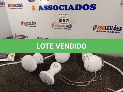 LOTE 057 - 06 CHUVEIROS MARCAS E MODELOS DIVERSOS. (NO ESTADO) ATENÇÃO! FAZER A VISITAÇÃO ANTES DE ARREMATAR, NÃO SABEMOS SE FUNCIONA. LEILÃO NÃO TEM GARANTIA E NEM DEVOLUÇÃO, SUJEITO A POSSÍVEIS AVARIAS VISÍVEIS/OCULTAS E/OU AUSÊNCIA DE COMPONENTES.