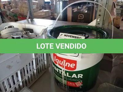 LOTE 099 - 01 BALDE DE TINTA IQUINE PINTALAR FOSCO AVELUDADO BRANCO GELO 15L. (NO ESTADO) ATENÇÃO! FAZER A VISITAÇÃO ANTES DE ARREMATAR, NÃO SABEMOS SE FUNCIONA. LEILÃO NÃO TEM GARANTIA E NEM DEVOLUÇÃO, SUJEITO A POSSÍVEIS AVARIAS VISÍVEIS/OCULTAS E/OU AUSÊNCIA DE COMPONENTES.